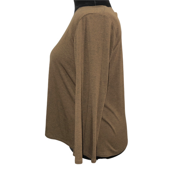 CATHERINE BACON Womens Size Medium Brown Bell Sleeve Jersey Stretch Comfort Top - Picture 4 of 9